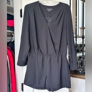 Black trouser shirt shorts romper. Trouvé, size Medium.